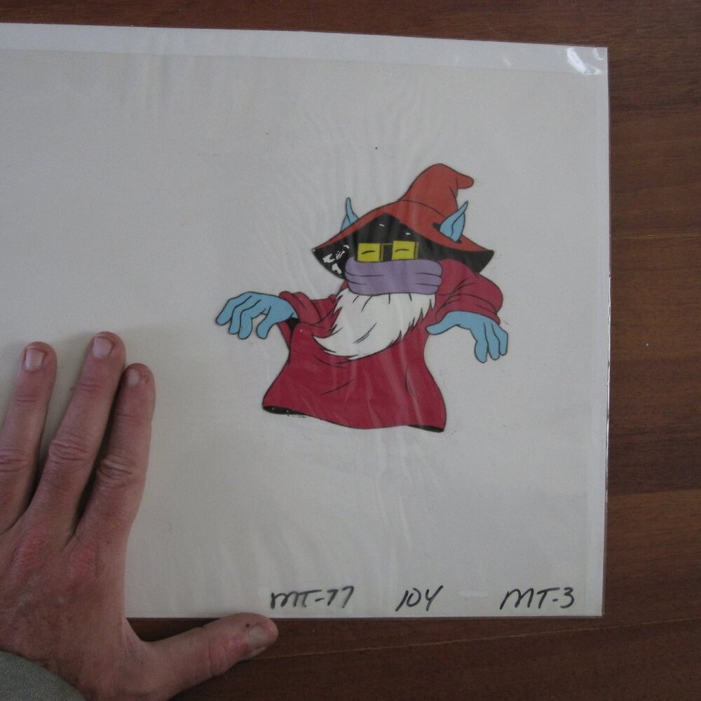 1980's Masters of the Universe Animation Cel: Uncle Mortork w/ Original Sketch